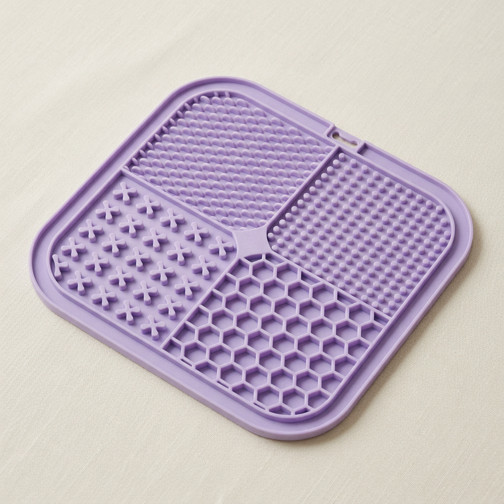 Collar and Crest dog lick mat on a plain brand background